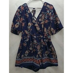 Ash and Violet V Neck Romper Large Festival Cruise Vacation Resort Travel Wear